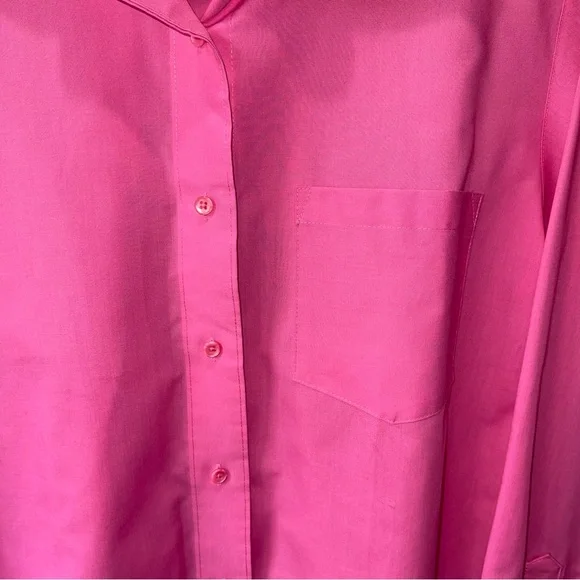 Foxcroft Pink Wrinkle Free Cotton Blend Button Down Top Size 6 - Picture 4 of 10
